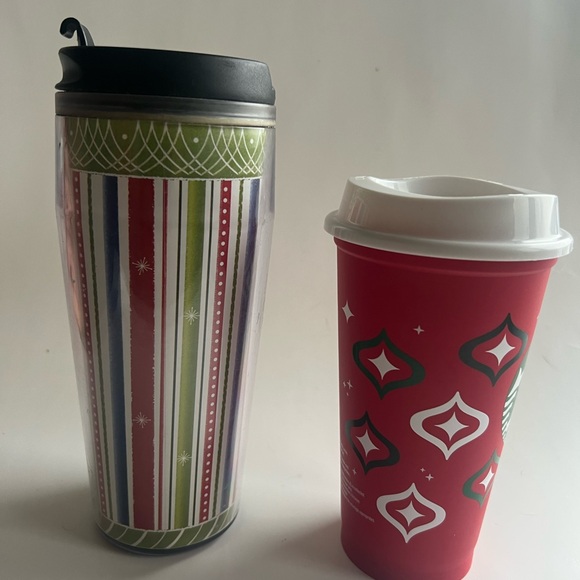 2002 Starbucks Barista Christmas Coffee Tumbler & 2023 Plastic Holiday Xmas Cup - Picture 4 of 6